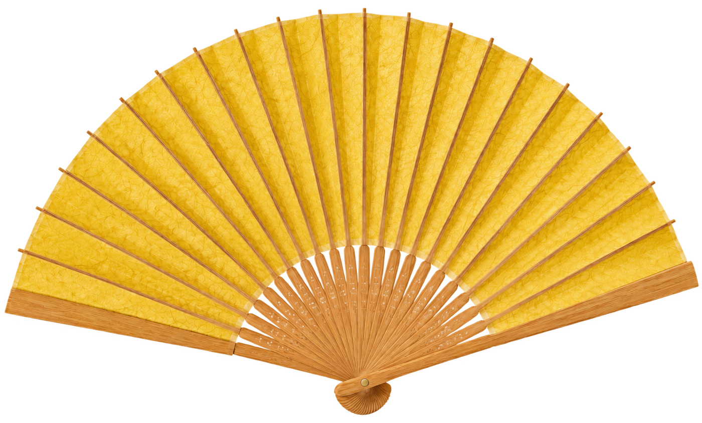 Yellow folding fan
